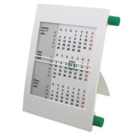 Календарь настольный на 2 года; белый с зеленым; 18х11 см; пластик; тампопечать
