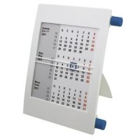 Календарь настольный на 2 года; белый с синим; 18х11 см; пластик; тампопечать