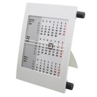 Календарь настольный на 2 года; белый с черным; 18х11 см; пластик; тампопечать